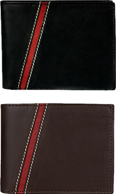

Mogoul Men Black, Brown Genuine Leather Wallet(7 Card Slots), Blkbrwnlwc201703