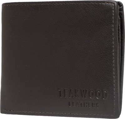 

Teakwood Men Black Genuine Leather Wallet(8 Card Slots), Wood