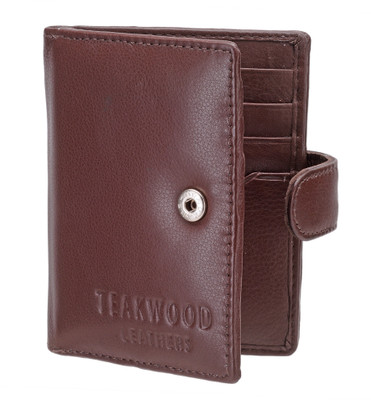 

Teakwood Men Brown Genuine Leather Wallet(8 Card Slots), Wood