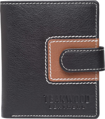 

Teakwood Men Black Genuine Leather Wallet(4 Card Slots), Zed black