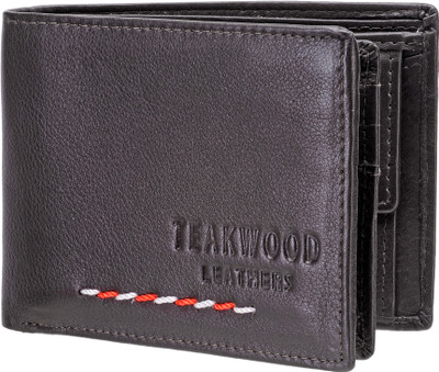 

Teakwood Men Brown Genuine Leather Wallet(3 Card Slots), Wood