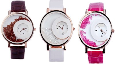 INDIUM PS0191PS NEW WATCH WHITE& PINK & BROWN INDIUM BRAND LATEST COLLECTON ZONE NEW THREE WATCH IN ONE PACK Watch  - For Girls   Watches  (INDIUM)