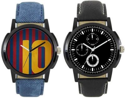 FASHION POOL LOREM MENS MOST STYLISH, STUNNING & UNIQUE DIAL GRAPHICS NEW ARRIVAL FAST SELLING & MOST RUNNING FASTTRACK PERFECT & ULTIMATE COMBO OF BLUE YELLOW MESSI BARCELONA SPECIAL GRAPHICS MULTI COLOR WATCH & JET BLACK CHRONOGRAPH DESIGN WATCH HAVING DENIM BLUE & SHINY BROWN TRENDY, FASHIONABLE    Watches  (FASHION POOL)