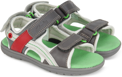 

Clarks Boys Velcro Strappy Sandals(Grey, Grey combi lea