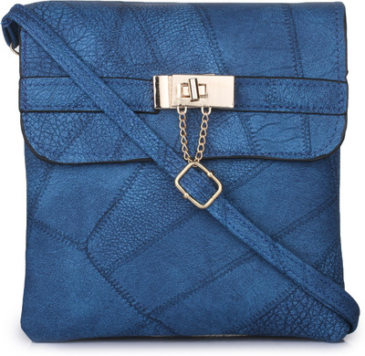 

Style Villaz Women Casual Blue Leatherette Sling Bag