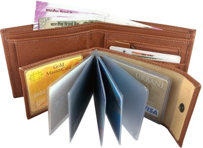 

TnW Men Tan Artificial Leather Wallet(10 Card Slots)