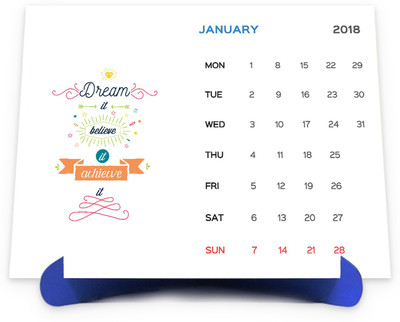 

inkFlap Paper Desk Calendar 2018 Table Calendar(White, Quotation Based)