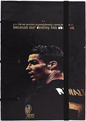 

Craft Club Regular Diary(handmade recycled 100% cotton paper in football theme, Black)