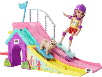 

Barbie Club Chelsea Flips And Fun Skate Ramp - Puppy Really Flips And Chelsea Skate On Her Own For Kids.(Multicolor)