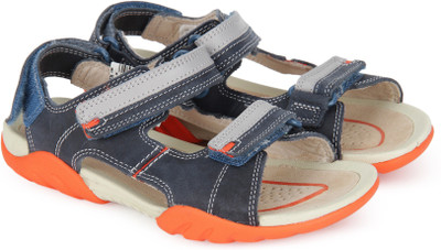 

Clarks Boys Velcro Strappy Sandals(Dark Blue, Blue combi lea