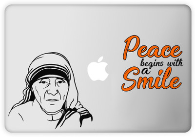 

Rawpockets Peace begins with a smile - Mother Teresa PVC Vinyl Laptop Decal 15.1
