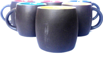 

Indeavour INDCR1871 Ceramic Mug(150 ml, Pack of 6), Multicolor