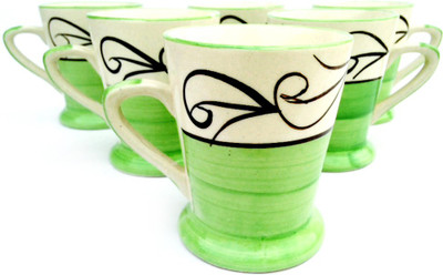 

Indeavour INDCR1833 Ceramic Mug(170 ml, Pack of 6), Multicolor
