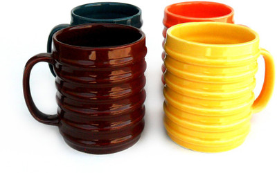 

Indeavour INDCR1929 Ceramic Mug(300 ml, Pack of 4), Multicolor