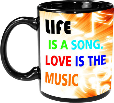 

Indeavour I1334 Ceramic Mug(180 ml), Black