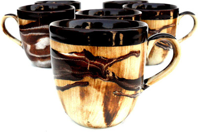

Indeavour I1917 Ceramic Mug(180 ml, Pack of 6), Multicolor