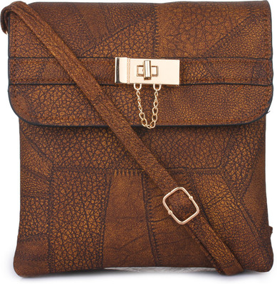

Style Villaz Women Casual Brown Leatherette Sling Bag