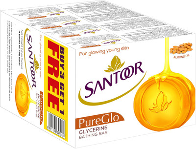 

Santoor PureGlo Glycerine Bathing Bar(225 g, Pack of 3)
