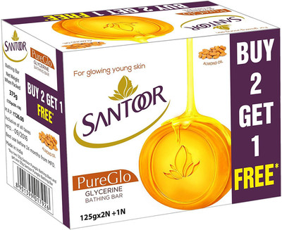 

Santoor PureGlo Glycerine Bathing Bar(250 g, Pack of 2)