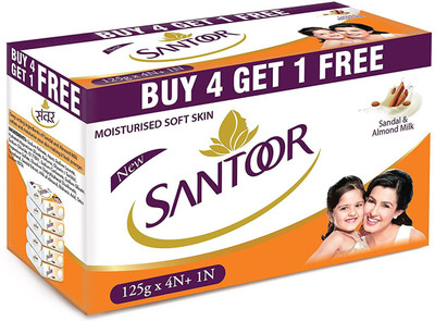 

Santoor Sandal & Almond Milk Soap(500 g, Pack of 4)