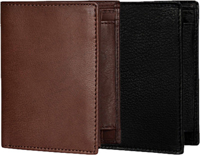 

Mogoul Men Black, Brown Genuine Leather Wallet(11 Card Slots), Blkbrwnlwc2017