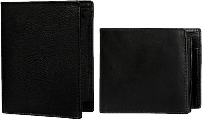 

Mogoul Men Black, Black Genuine Leather Wallet(7 Card Slots), Blkblklwc201705