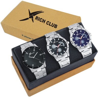 Rich Club Package Of 3 Metallic Chain Strap Official Watch  - For Men   Watches  (Rich Club)