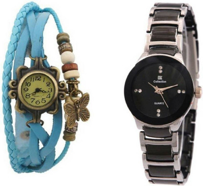 

Talgo New Arrival Festive Season Special TGDORISKBUIIKSMALLSL Sky Blue Colour Round Dial Leather Dori Strap And IIK Small Silver Dial Metal Chain Band (Combo of 2) TGDORISKBUIIKSMALLSL Watch - For Women