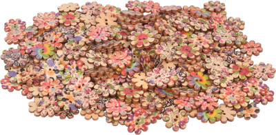 

Vardhman Buttons printed wooden, New Flower shape ,120 pcs ,size 2 cm x 2 cm ,used in art & craft, dresses, scrap booking, decorations etc.