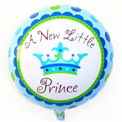 

Party Anthem Printed “A New Little Prince” Foil Balloon 18 inches Balloon(Blue, Pack of 1)