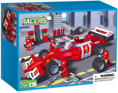 

Webby Racers Formula F1 Car Pit Construction Blocks Toy(Red)