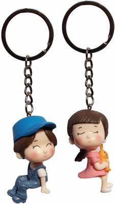 

Anishop Naughty Cute Romantic Mini Couple Valentine Gift Key Chain(Multicolor)
