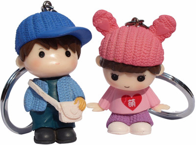 

Anishop Romantc College Couple Valentine Pack Of 2 Key Chain(Multicolor)