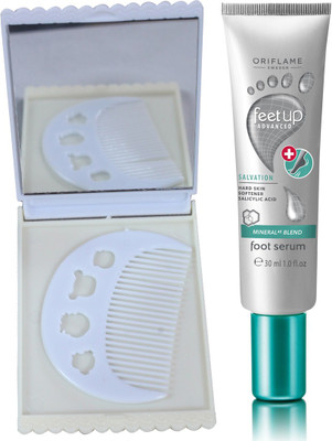 

Oriflame Sweden Feet Up Advance Salvation Foot Serum 30ml ( 33030 ) With Comb & Mirror Set(Set of 3)