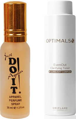 

Oriflame Sweden Optimals Even Out Luminizing Toner 200ml (33225) With Just Doit Perfume 30ml(Set of 2)