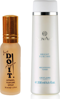 

Oriflame Sweden NovAge Bright Sublime Brightening Toner 200ml (32657) With Just Doit Perfume 30ml(Set of 2)