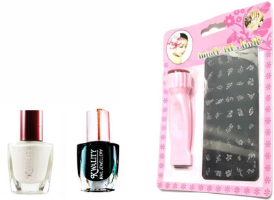 

Iris 7 Nail Art Stamp Kit with Black and White Nail Paint(Set of 3)