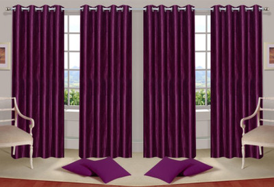 

Handloom Hut 213 cm (7 ft) Polyester Door Curtain (Pack Of 4)(Plain, Wine Bamboo)