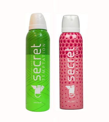 

Secret Temptation Affair And Flirt Body Spray - For Women(150 ml, Pack of 2)