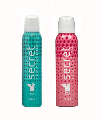 

Secret Temptation Wink And Flirt Body Spray - For Women(150 ml, Pack of 2)