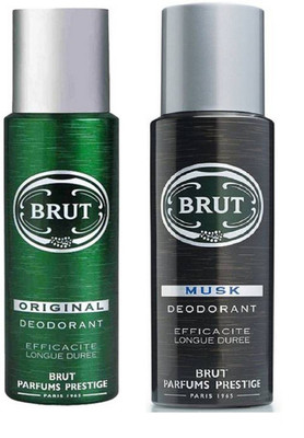 Brut Original and Musk Deodorant Spray Pack of 2 Combo (200ML each) Deodorant Spray - For Men(400 ml, Pack of 2) available at flipkart for Rs.512