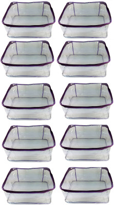 

Afrose High Quality Multipurpose transparent Plain Saree Cover 10PC Capacity 10-15 Units Saree/Blouse Each(White)
