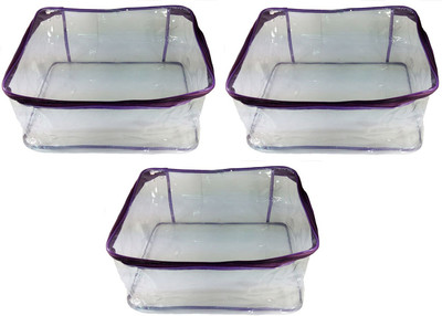 

Afrose High Quality Multipurpose transparent Plain Saree Cover 3PC Capacity 10-15 Units Saree/Blouse Each(White)
