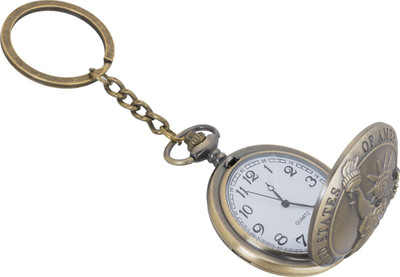 

Shubheksha USA Theme Designer Pocket Watch Vintage Clock Metallic Key Chain