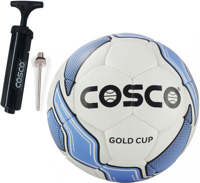 Cosco Gold Cup ( P.U. Leather Hand Sewn ) Football With Football Pump Football Kit available at flipkart for Rs.1610