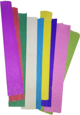 

Shreeji Decoration 10 Pcs of Crepe Paper for Decoration,School Projects,Home Decoration,Flower making, Gift wrapping, Festive decoration, Party decoration, Hobby craft,Art & Craft Ruled 1 Metre Craft paper(Set of 1, Multicolor)