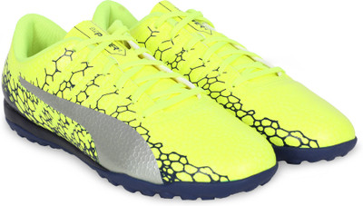 

Puma evoPOWER Vigor 4 GRAPHIC TT Football Shoes For Men(Yellow, Safety yellow-silver-blue depths