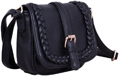 

ayeshu Girls Casual Black PU Sling Bag
