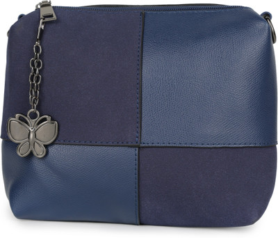

Butterflies Women Casual Blue PU Sling Bag
