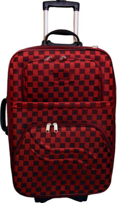 

Aqeeq D Pocket Red Checks Luggage Expandable Cabin Luggage -  inch(Red